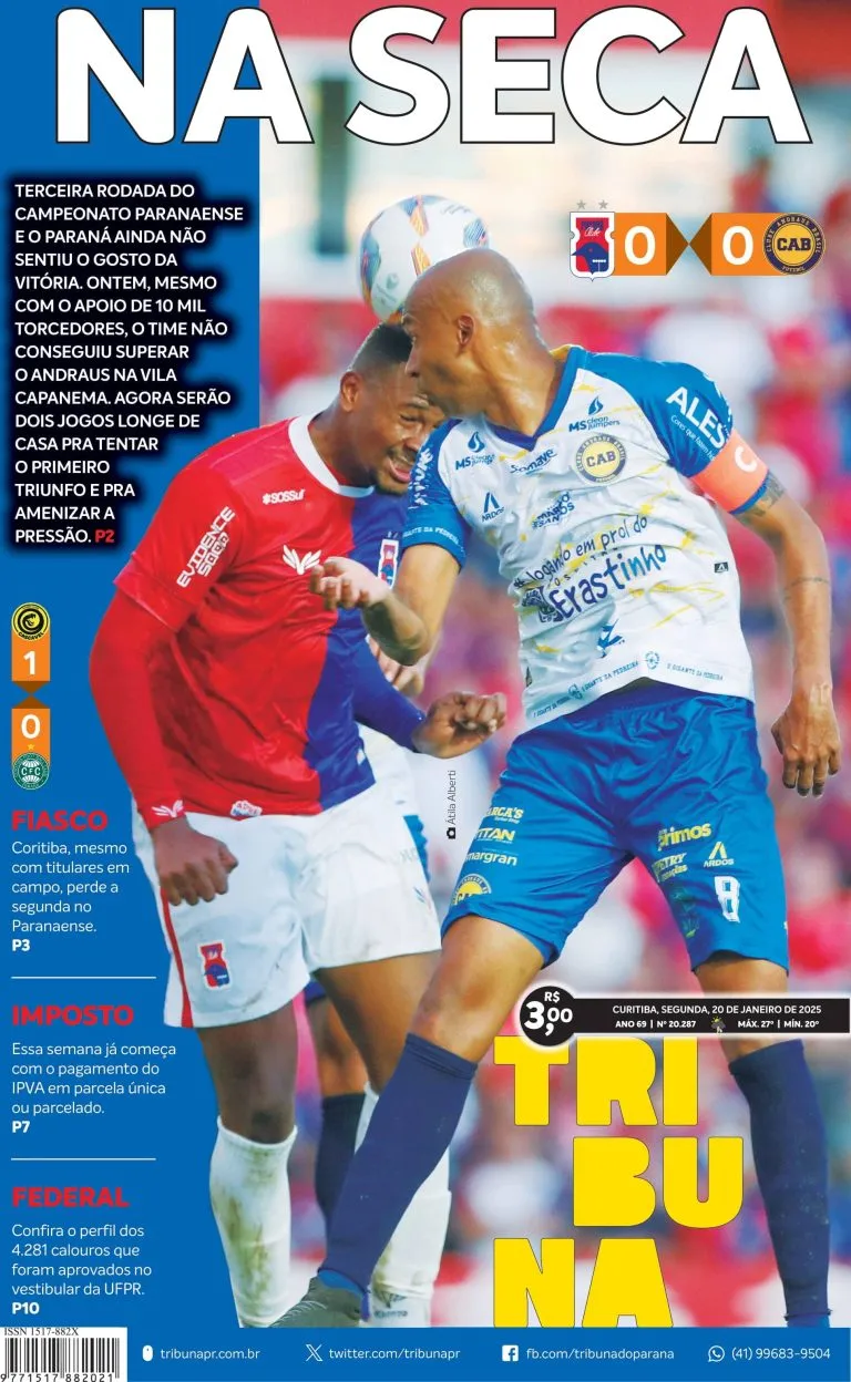 Capa do dia 20/01/25