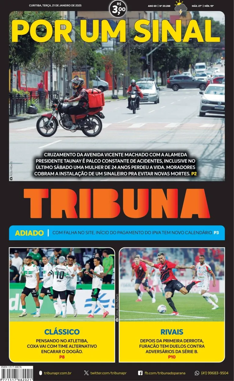 Capa do dia 21/01/25