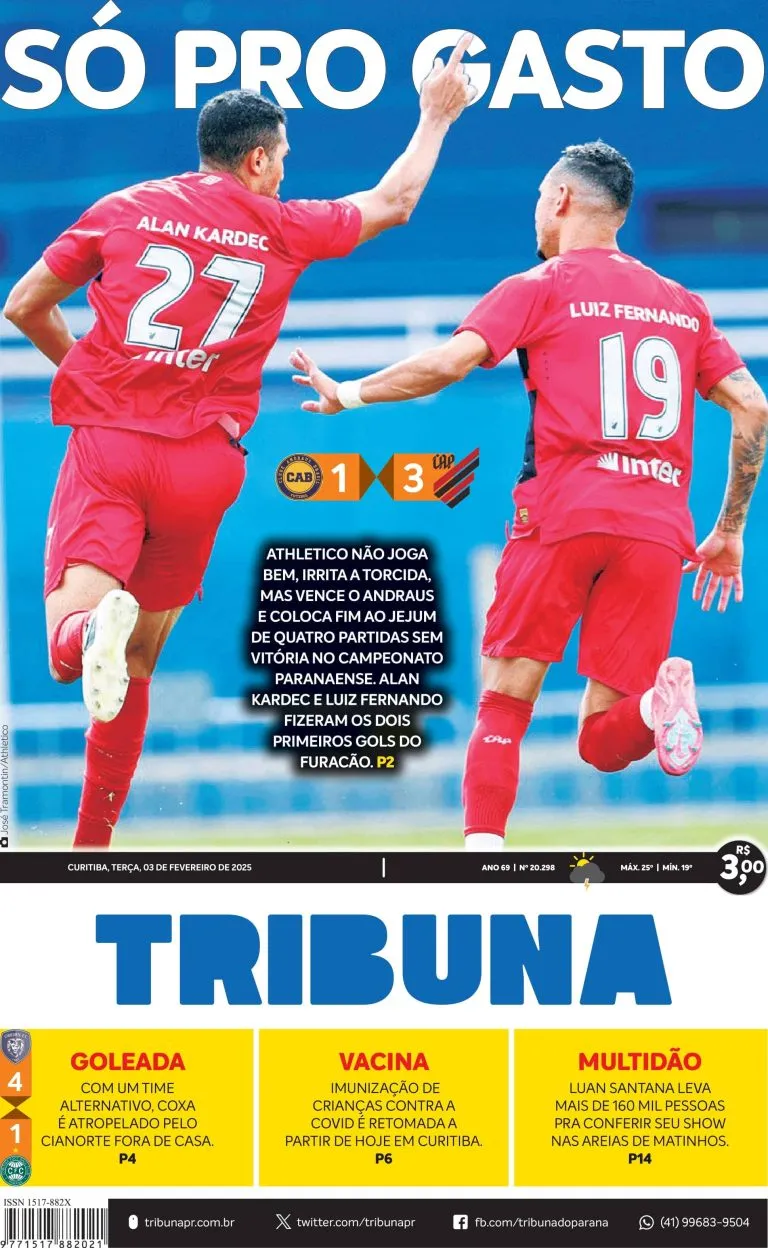 Capa do dia 03/02/25