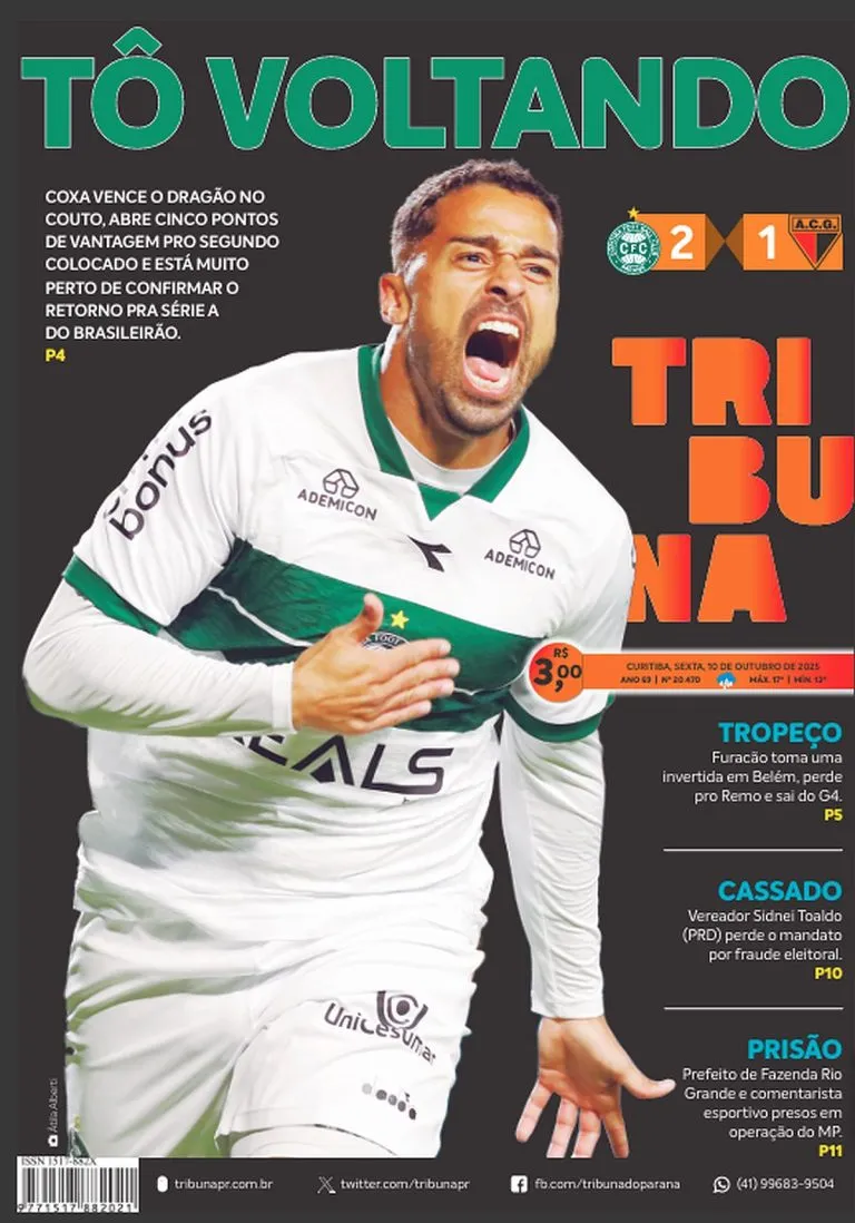 Capa do dia 10/10/25