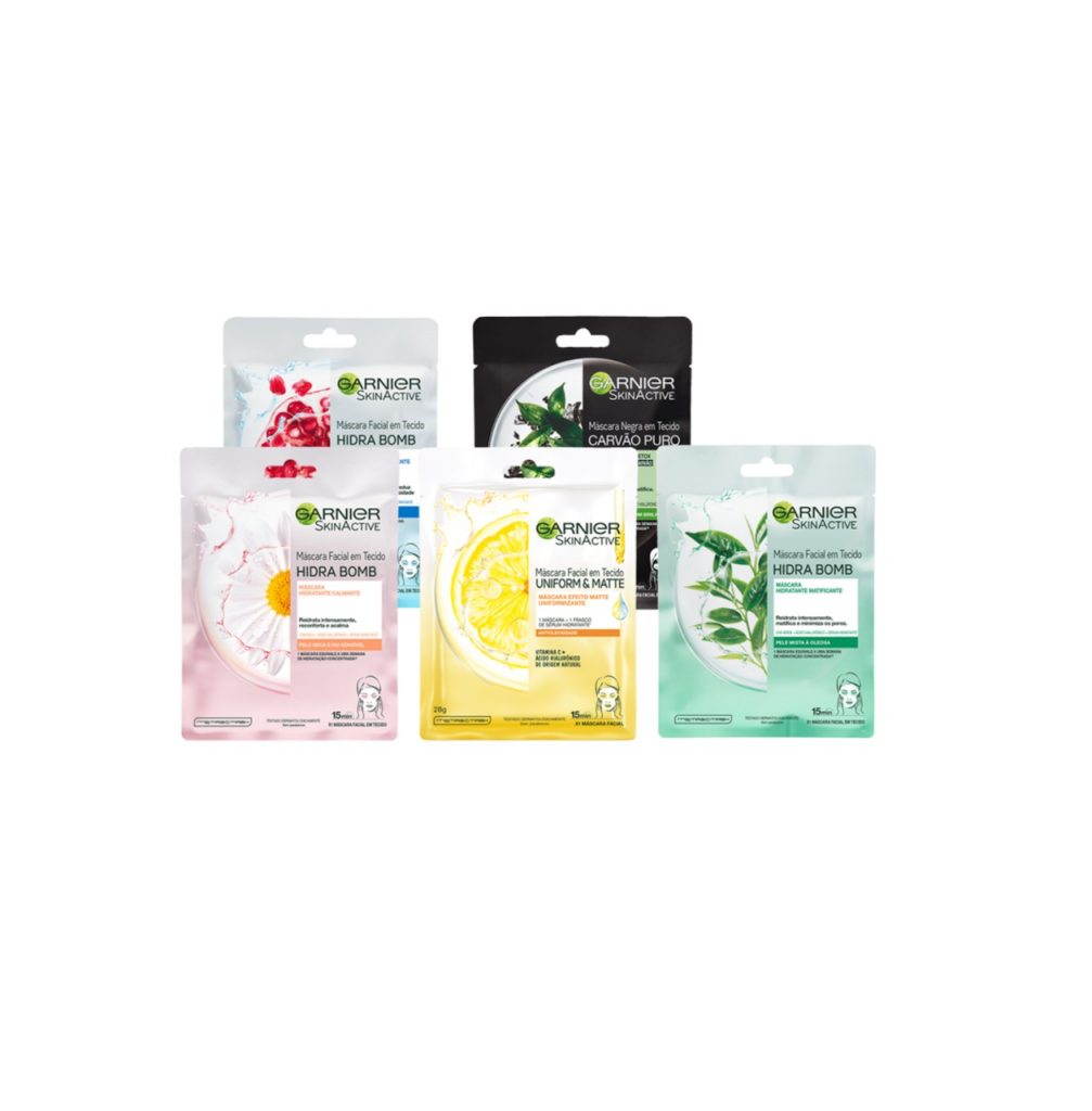 máscaras faciais garnier