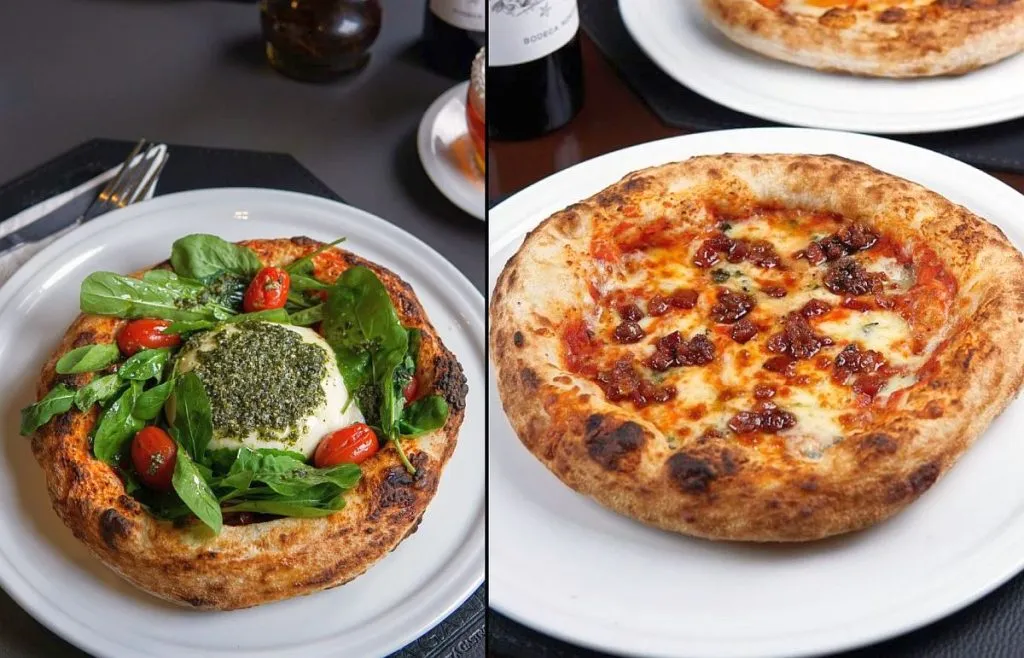Foto mostra duas pizzas, lado a lado, numa colagem feita pela edição do jornal. Uma aparente ser de mussarela a outra leva brócolis