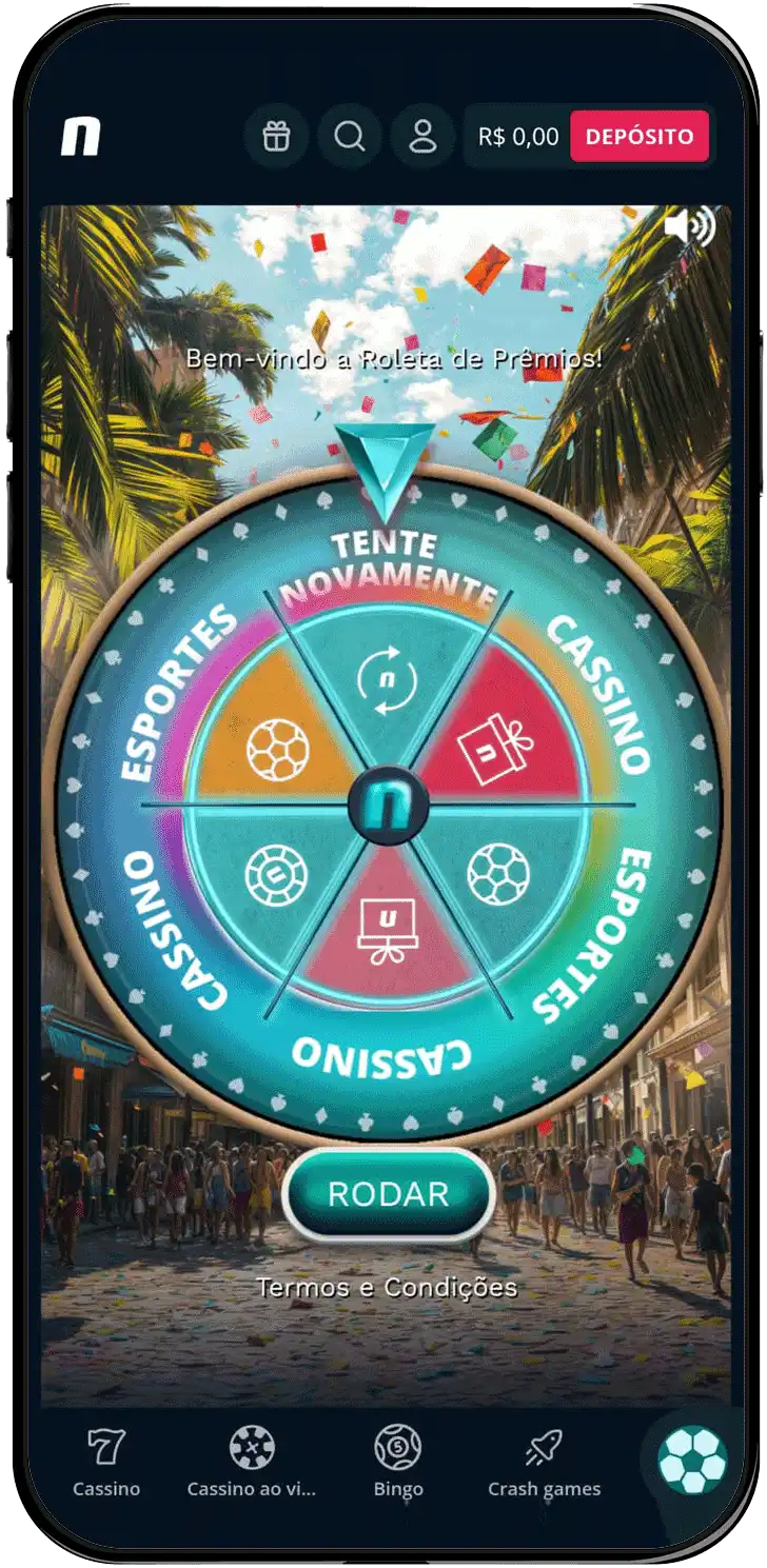 Página da Roleta de Prêmios da Novibet