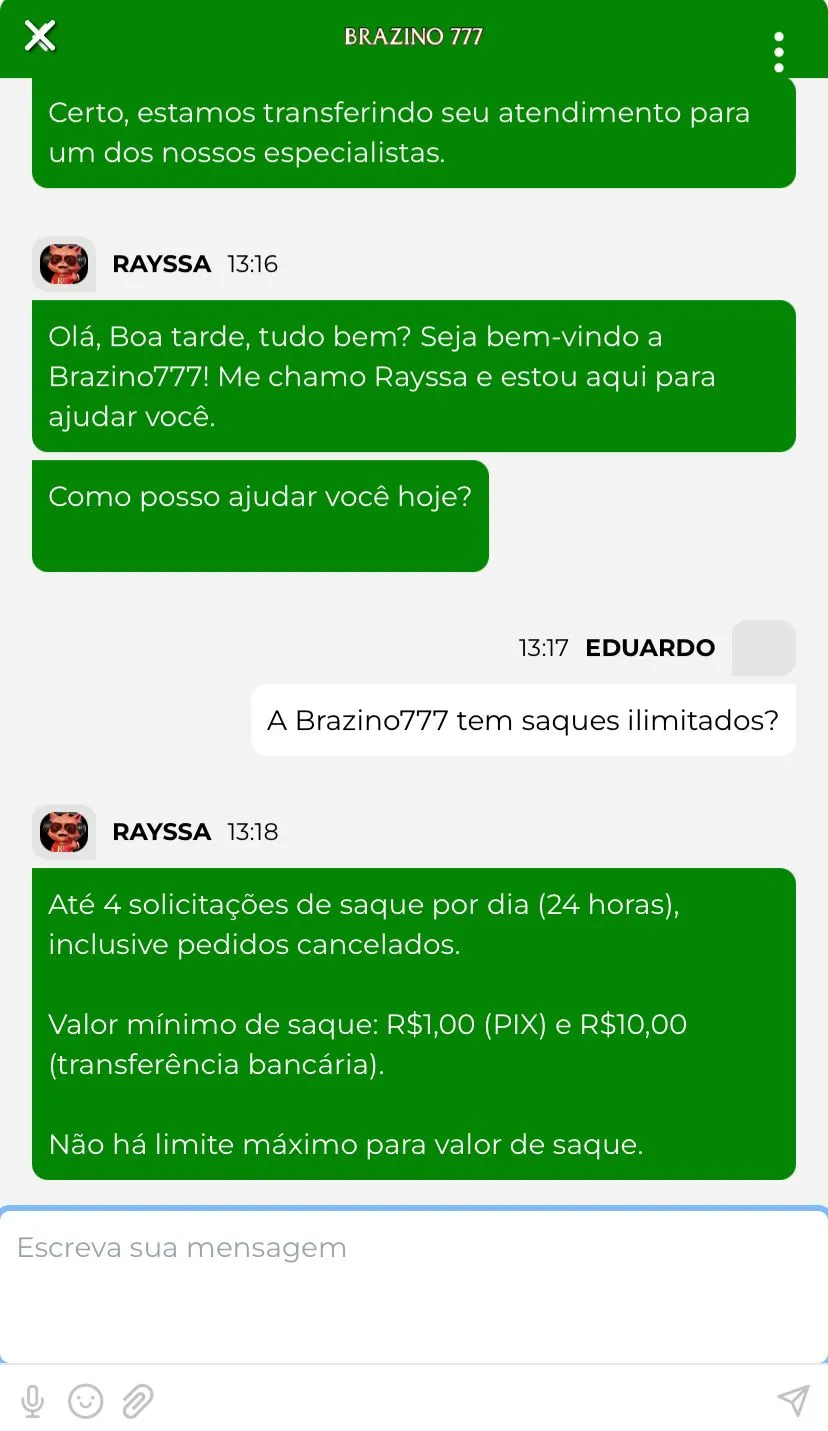 Homepage da Brazino777 via mobile