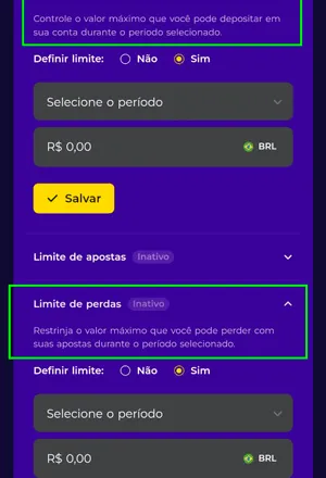 Limites de depósito e perdas para jogo responsável na Multibet, uma plataforma nova.