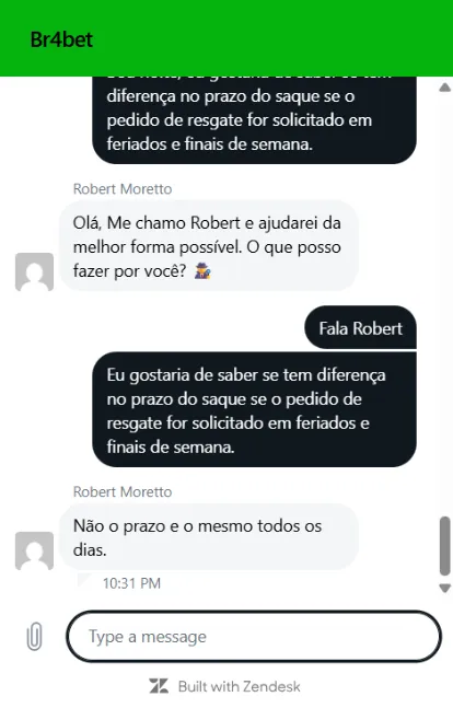 chat de atendimento na Br4Bet