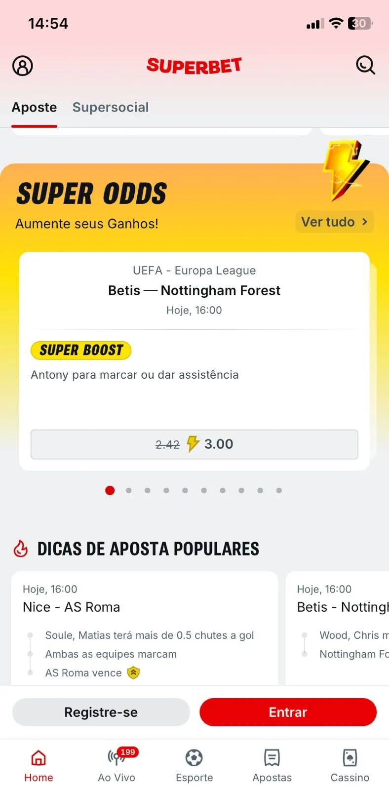 Bônus de Super Odds Superbet