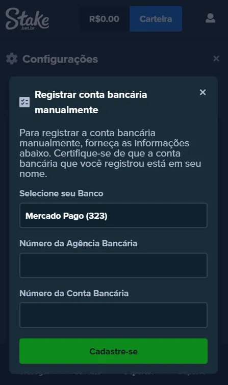 Mercado Pago na Stake