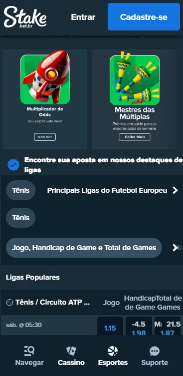 Stake tem pagamento antecipado para esportes direto no app