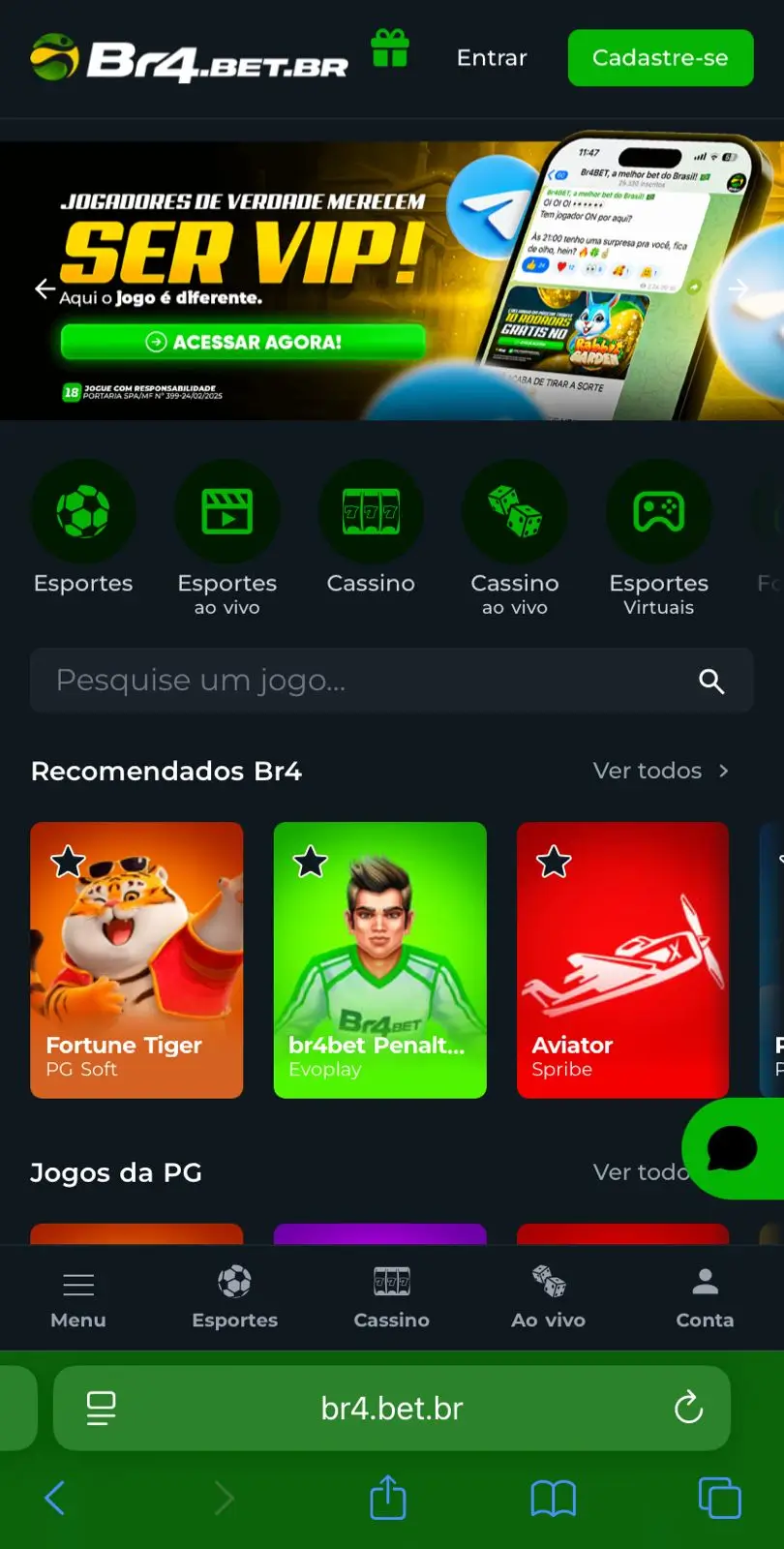 Site mobile da Br4bet para ativar o código Br4bet