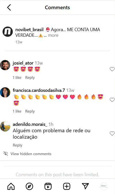 Instagram da Novibet