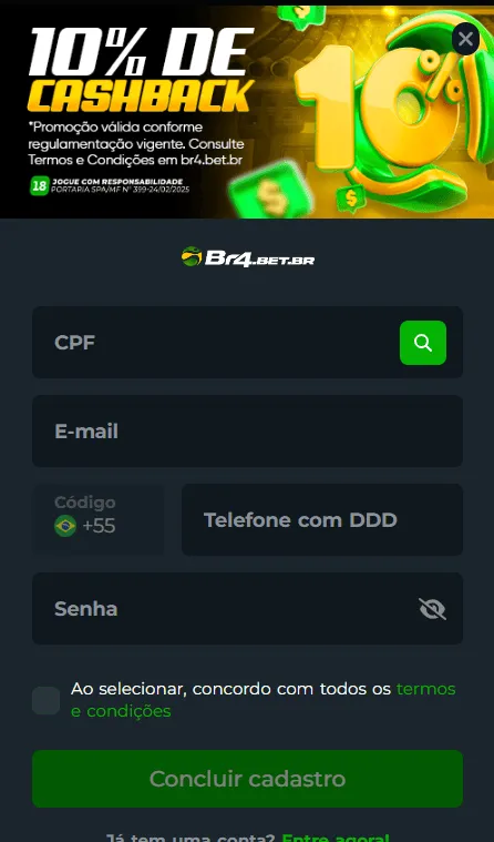 Cadastro na Br4Bet