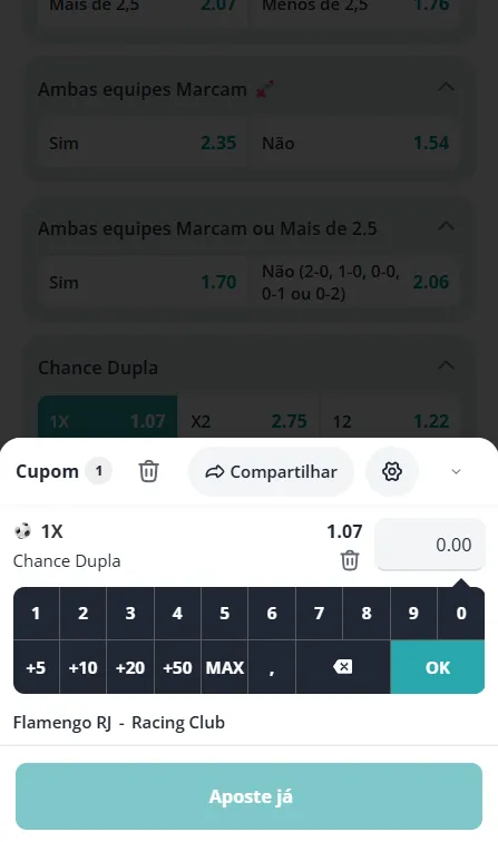 Aposta em Chance Dupla na Novibet
