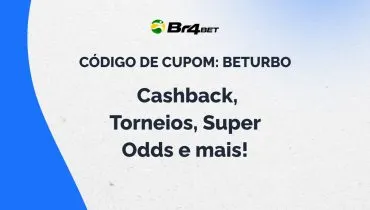 Código de Cupom da Br4bet válido e ativo em 2026 é BETURBO