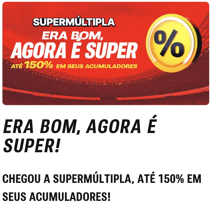 Página da oferta Super Múltipla no site da casa de apostas Superbet.