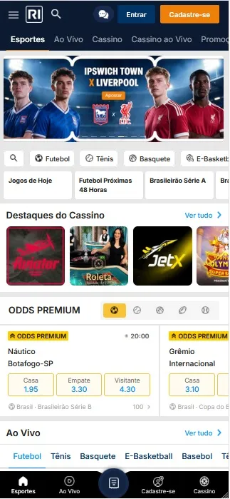 Rivalo, odds premium de Náutico x Botafogo-SP e Grêmio x Internacional pelo Brasileirão Série B
