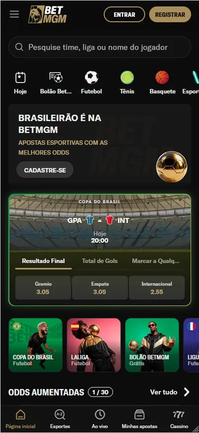 BetMGM, odds de Grêmio x Internacional pela Copa do Brasil e Bolão BetMGM em destaque
