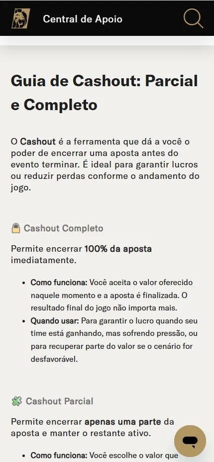 Guia de cashout da BetMGM com opções de encerramento completo e parcial da aposta antes do fim do evento