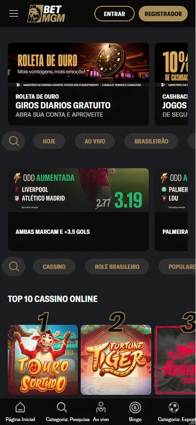 BetMGM cassino online com giros diários grátis na Roleta de Ouro e cashback de 10% em jogos selecionados