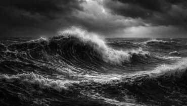 imagem mostra mar agitado